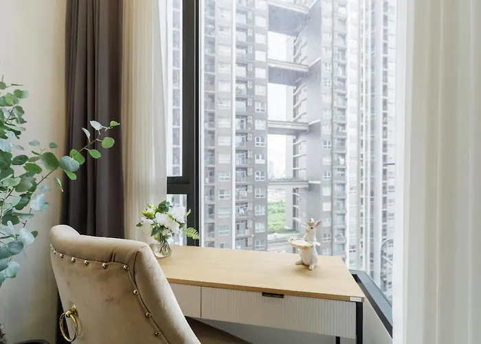 Rama9 Duplex Near Train Market Rca Free Pool Gym Апартаменты *